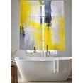 thumbnail image 5 of Yellow Gray Abstract Sheer Curtains 63 Inches Long 2 Panels Street Art Light Filtering Semi Sheer Window Curtains Drapes for Bedroom Living Room 52"x63", 5 of 7