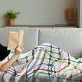 thumbnail image 3 of Map Soft Flannel Fleece Blanket, Colorful Thin Lines Metro Scheme Transportation Network Diagram Outline Urban City Life, Cozy Plush for Indoor and Outdoor Use, 50" x 70", Multicolor, by Ambesonne, 3 of 5