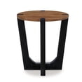 thumbnail image 2 of Leyi Round Side End Table, Black Angled Legs, 22 Inch Brown Mango Wood, 2 of 5