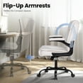 thumbnail image 6 of CELTOSS Leather Office Chair, Ergonomic White Executive Chair with Padded Flip-Up Armrests, Mid-Back PU Computer Desk Chair, White, 6 of 13