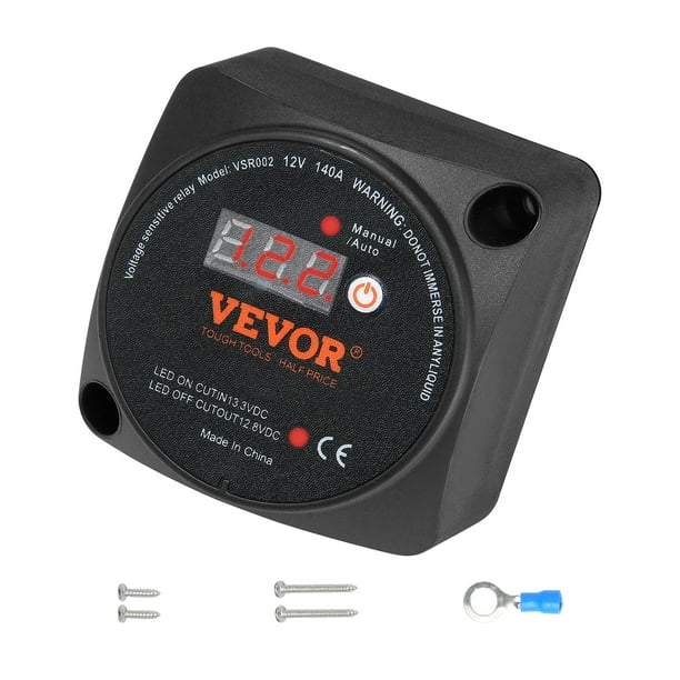 Kit Isolateur Batterie Double 12V 140A VSR Avec Câbles - Chargeur Automatique Et Protection Tension