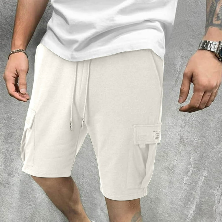 Xyxonk Linen Shorts for Men Drawstring 7inch Inseam Pants Classic