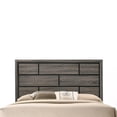 thumbnail image 3 of Transitional Style Wooden Queen Size Bed with Brick Elements Panel Headboard, Gray, 3 of 3