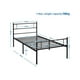 thumbnail image 4 of 90 x 190 cm Cama Individual Doble de Metal para Adultos Gran Espacio Moderna Negro, 4 of 5