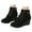 Black, variant on Ankle Boots for Women Low Heel Wedge Comfortable Lace Up Suede Short Booties with Side Zipper