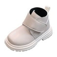 thumbnail image 2 of BXJX Children's Winter Boots- Fashion Lace-Up Thickened Casual Ankle Boots White Size 7, 2 of 5