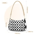 thumbnail image 3 of Womens Chain Shoulder Bag Black Polka Dots on White Classic Tote Handbags Fashion Clutch Hobo Purse with Zipper for Travel Casual, 3 of 7