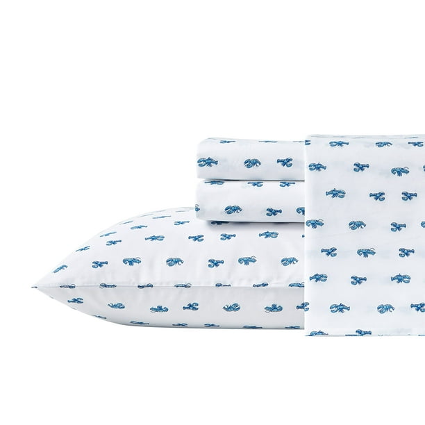 Juego de sábanas Nautica Cotton Percale Crisp & Cool Queen Blue
