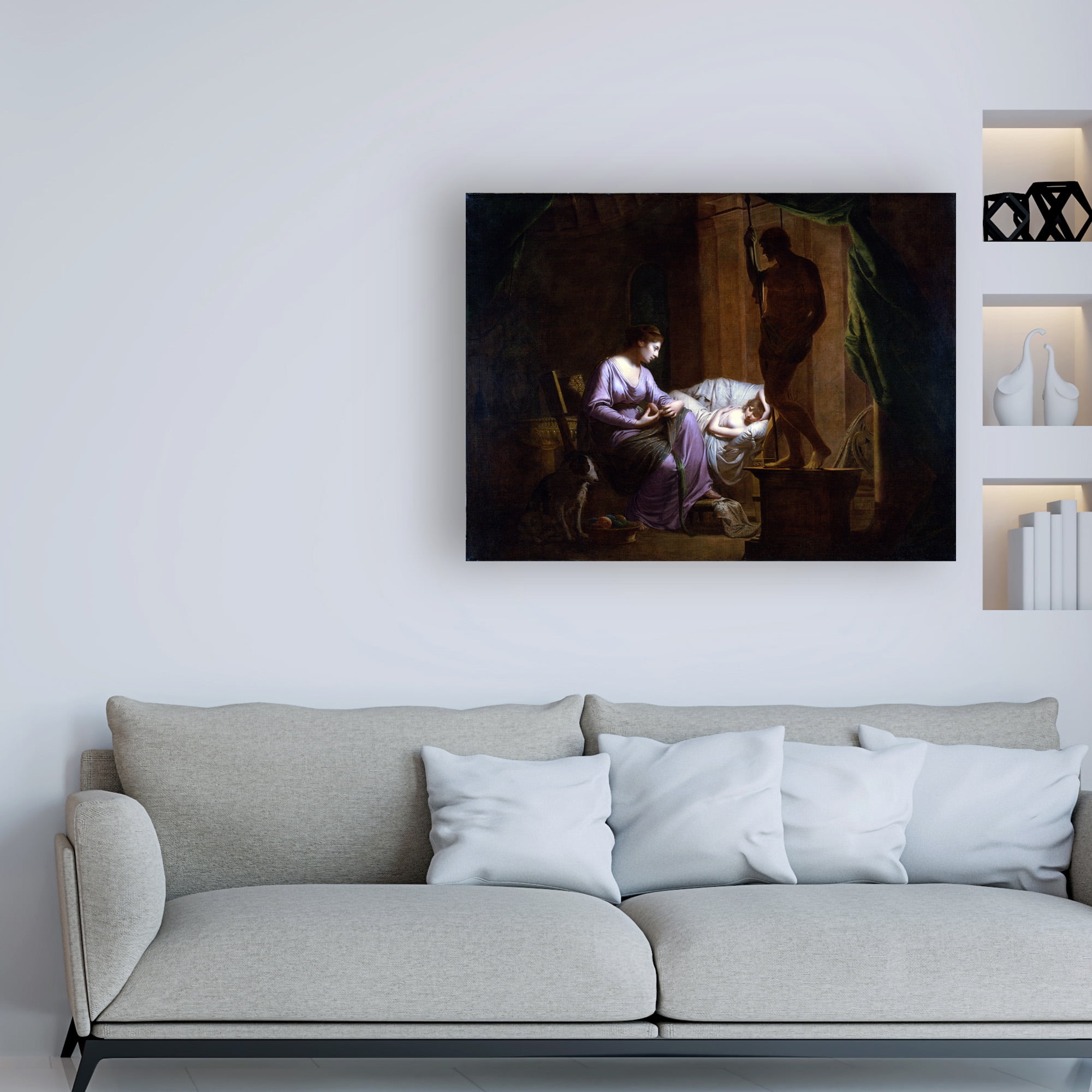 Trademark Fine Art 'Penelope unraveling her web' Canvas Art by Joseph Wright of Derby