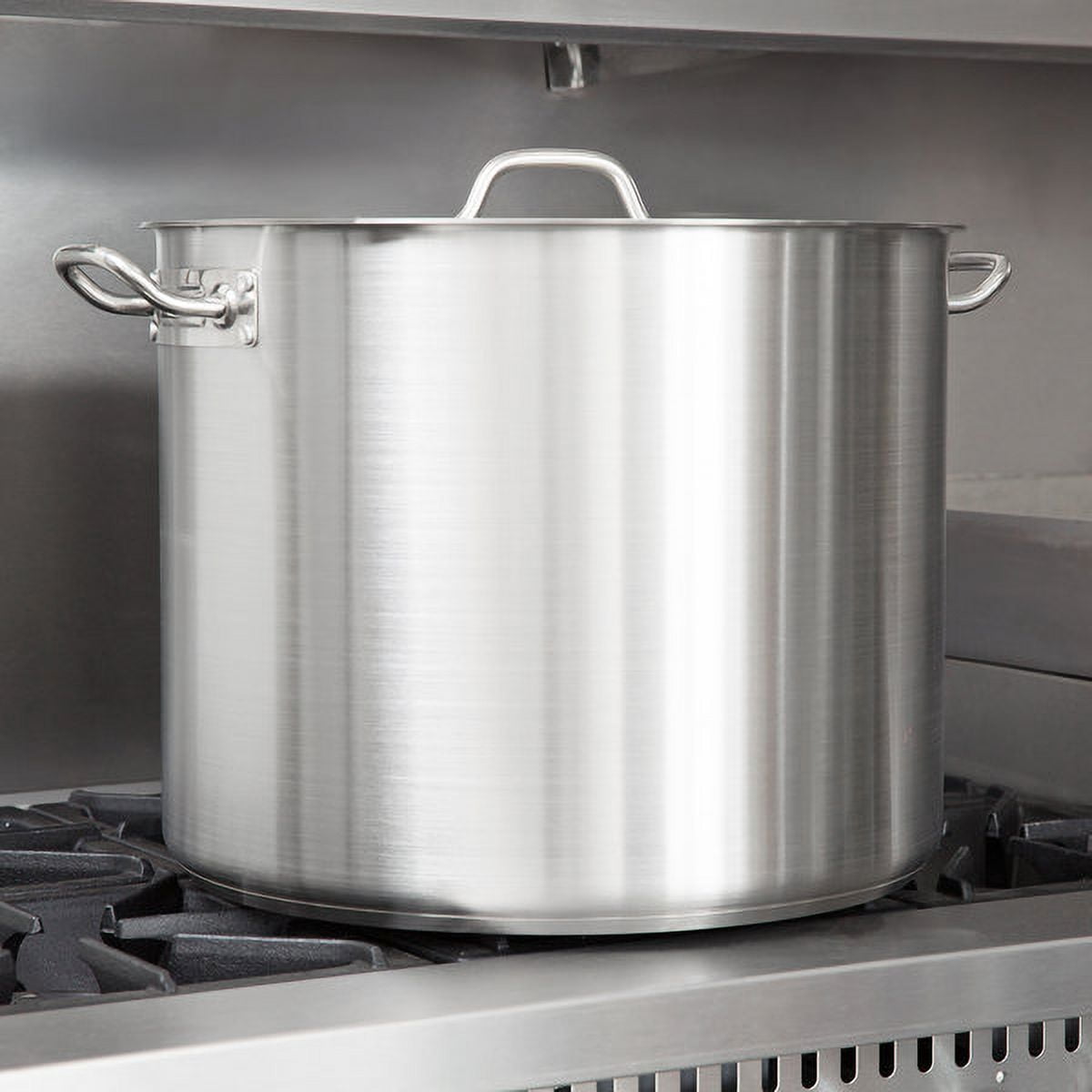 Vigor SS1 Series 8 Qt. Heavy-Duty Stainless Steel Aluminum-Clad Stock Pot  with Cover