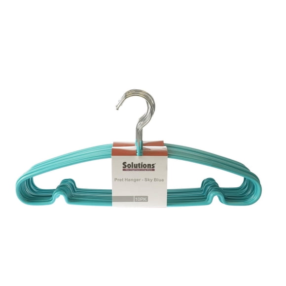 Solutions PRET Hanger - Sky Blue, Slim, Swivel Hook, Pack of 10