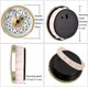 thumbnail image 2 of Mini Quartz Clock Insert 2.8 Inch (70 mm) Round Quartz Movement Miniature Clock White Dial Gold Trim Arabic Numerals, Fit 2.4 Inch (61 mm) Diameter, 2 of 5