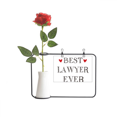 thumbnail image 1 of El mejor abogado de profesión nunca citar Botella de decoración de jarrones colgantes de flores rosas artificiales, 1 of 3