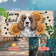 thumbnail image 5 of 1 Pcs 2D Flat License Plate Covers & Frames, Dog and Sunflowers For Decorative Front, Waterproof For Decoration Aluminum License Plate Covers & Frames Cover For Men Women, 12" X 6", 5 of 7