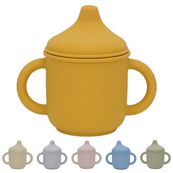 D-GROEE Baby Sippy Cup, Silicone Learning Drinking Cup Toddler for Boys and Girls, Unbreakable, Spill Proof and Non-Slip Handles Sippy Cup for Toddlers