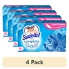 (4 pack) Suavitel Complete Dryer Sheets, Fabric Conditioner, Field Flowers, 70 Sheets