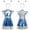 Blue, variant on Girl A-line Dress Performance Crewneck Short Sleeve Sundress Casual Summer Dress White,7-8Years