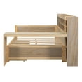 thumbnail image 4 of Euroco Wood Full Size Daybed with Bookcase and Desk, Functional Shelves and 2 Drawers, Natural, 4 of 18