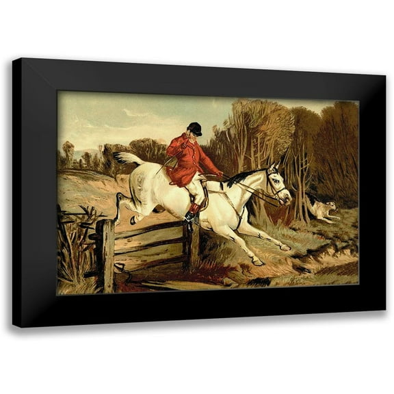 Sidney, Samuel 14x11 Black Modern Framed Museum Art Print Titled - Full Cry, 1900