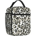 thumbnail image 2 of Reusable Lunch Bag Gray Leopard Print Insulated Lunch Box Container Portable Cooler Thermal Lunch Tote Bag for Women Men Adult Work Office Picnic Travel Beach, 2 of 6