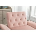 thumbnail image 6 of Accent Chair with Ottoman, Velvet Button Tufted Upholstered Recliner Lounge Chair with Adjustable Armrests and Backrest, Comfy Single Sofa Chair Armchair for Living Room Bedroom Apartment, Pink, 6 of 7