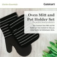 thumbnail image 2 of Cuisinart Neoprene Oven Mitts and Potholder Set -Heat Resistant Oven Gloves to Protect Hands and Surfaces with Non-Slip Grip, Hanging Loop-Ideal for Handling Hot Cookware Items, Twill Stripe Jet Black, 2 of 7