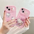 thumbnail image 4 of Fundas de teléfono con ventana deslizante 3D Sanrio Hello cat Kitty para iPhone 14 13 12 11 Pro Max XR XS MAX X contraportada, 4 of 4