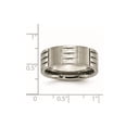 thumbnail image 2 of Titanium Polished and satin Notched 8mm Satin and Polished Band Ring Size 10.5 Ring for Women and Men, 2 of 2