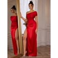 thumbnail image 7 of Women's One Shoulder Formal Evening Dress With High Side Slit And Rhinestone Embellishment Prom Dresses For Women, 7 of 7