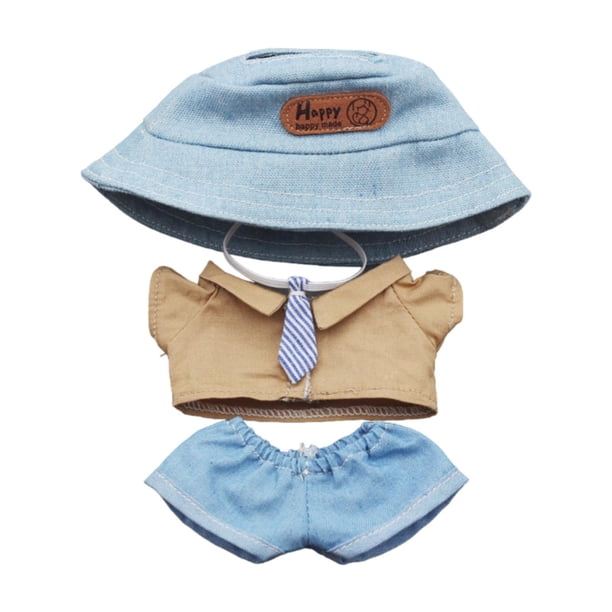 4x Mini ropa para muñeca de 6 pulgadas, conjunto de pantalones para muñeca, ropa cómoda, ropa para muñeca con sombrero para muñeca colgante, edad 5-7 Estilo A