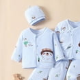 thumbnail image 5 of CAUYDY Preemie Baby Girl Boy Clothes Pants Hat Bib Bellyband Layette Set 7-Pieces Newborn Pajamas Cotton Outfit for Fall Winter Spring Summer All Seasons (Sizes 0-3 Months,Blue), 5 of 7