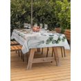 thumbnail image 2 of Outdoor Tablecloth with Umbrella Hole and Zipper, Bottles and Plants Rectangle Table Cloth 60x102 Inch Waterproof Tablecloth, Country Leaves Farmhouse White Wooden Grain Picnic Table Cover for Patio, 2 of 7