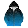 thumbnail image 2 of SonxaHe Big Girls' Jacket Gradient Prints Fleece Zip Up Hooded Jacket Child Athletic Lightweight Warm Outerwear Jackets Blue,Sized 14-15, 2 of 4