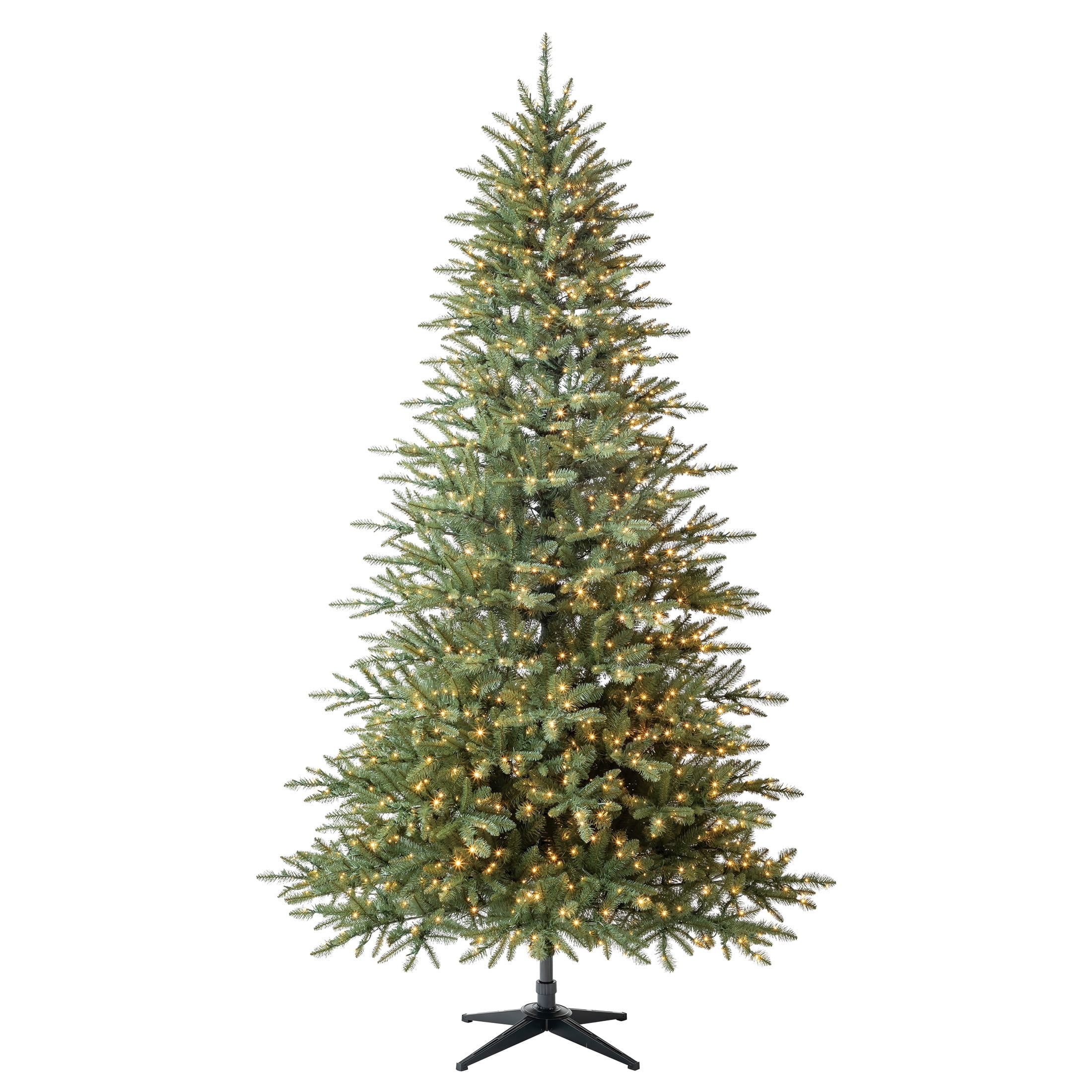 9' Pre-Lit Milford Pine Green Artificial Christmas Tree with LumaDazzle Color-Changing Twinkle LED Lights, Quick Set, and Stand, by Holiday Time