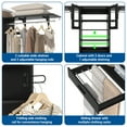 thumbnail image 2 of Homieasy Wall Cabinet with Hanging Rods and Drawer, 65''W Laundry Cabinet with 2 Doors & Shelves, Build-in Medicine Cabinet with Shelf Towers, Small Storage Cabinet, Black, 2 of 7