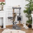 thumbnail image 2 of PawHut Arbre à Chat, Tour Multi-Niveaux de 47 Pouces pour Chat d'Intérieur, Gris, 2 of 10