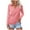 Pink, variant on Women's Solid Color Long Sleeve Lapel V Neck Solid Color Top T Shirt 2 Swim Tops Casual T Shirt for Women Shirts Women