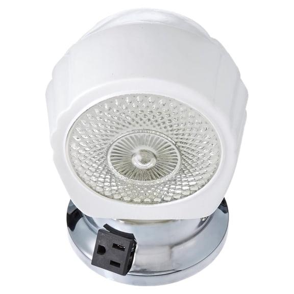 DyGTyX SF77/121B Chrome Bath Shade With White/Crystal Bottom Glass With Convenience Outlet