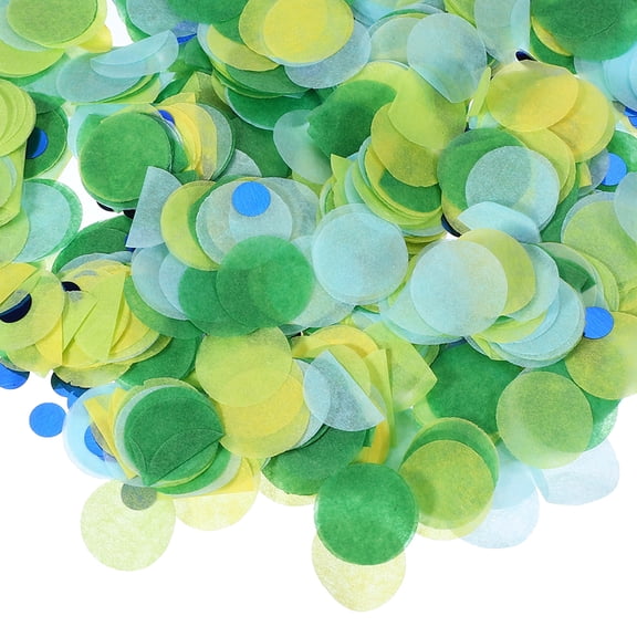 Uxcell Round Tissue Paper Confetti 14 Inch, Table Wedding Confetti Circle Dots(1.76 oz),Green/Blue/Yellow