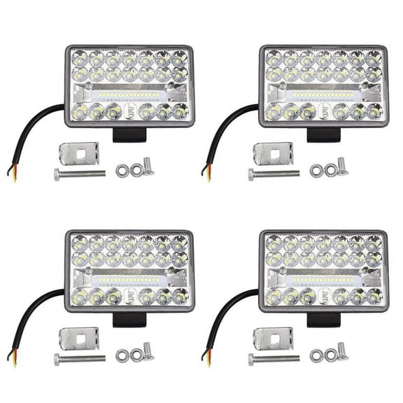 4Pcs 4 Inch Car LED Work Light 108W 36LED Bar Square Spotlight 12V 24V Offroad for Truck Offroad ATV,4 x Work Light 4 x Bracket 8 x Screw 8 x Nut,black