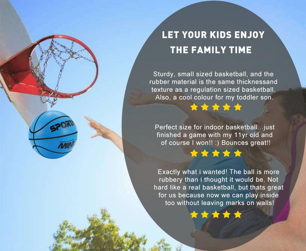Sport AI Small Basketball Mini Cute Bouncy Ball for Kids,Safe and Soft to Handheld 5 Green/Blue/Pink Basketballs 