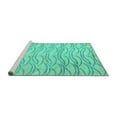 thumbnail image 2 of Ahgly Company Machine Washable Indoor Rectangle Solid Turquoise Blue Modern Area Rugs, 3' x 5', 2 of 4