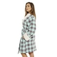 thumbnail image 2 of Just Love Women Plush Robe with Sherpa Trim - Cozy and Warm Bathrobe for Lounging (Mint / Charcoal, X-Small), 2 of 2