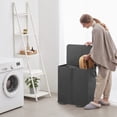 thumbnail image 4 of Cesto de ropa Lifewit doble con tapa y 2 bolsas, 155 L, color negro, 4 of 4