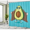 thumbnail image 4 of Ambesonne Avocado Shower Curtain, Cool Aguacate Illustration, 69"Wx75"L, Sky Blue Green and Caramel, 4 of 4