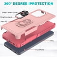 thumbnail image 4 of Rosebono Compatible With Motorola Moto G Power 2025 / Moto G Power 2026 Case, Hybrid Case With Adjustable Integrated Ring Kickstand (Pink), 4 of 5