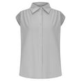 thumbnail image 6 of Fanxing Peter Pan Collar Shirt Women Short Sleeve Cotton Linen Shirts Summer Blouse Casual Work Blouse Tunic Tops S-2XL, 6 of 6