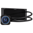 thumbnail image 2 of Corsair iCUE H100i Elite LCD XT Liquid CPU Cooler - IPS LCD Screen - Two AF120 RGB Elite Fans - 240mm Radiator - Fits Intel LGA 1851, AMD AM5, and More - Included iCUE Commander CORE - Black, 2 of 4