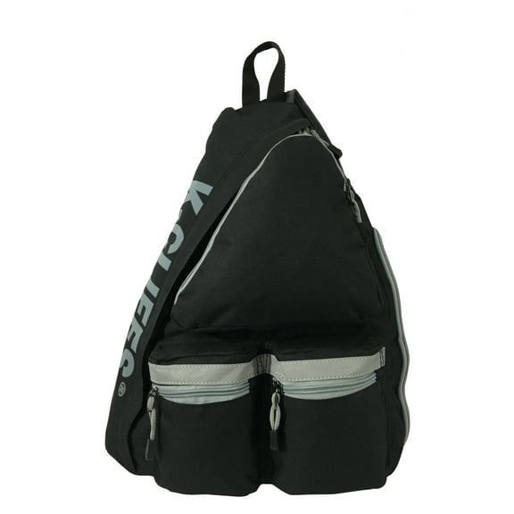 K-Cliffs Reflective Sling Backpack Bright Color Safety Cross Body Bag Student Daypack Bookbag Black