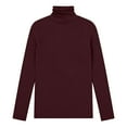 thumbnail image 4 of ManxiVoo Women's Ribbed Turtleneck Top Slim Fit Thermal Long Sleeve Shirt for Winter Layering and Under Sweater XL Size Red, 4 of 4